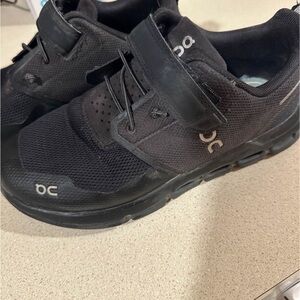 On Kids' Black Athletic Sneakers with Hook-and-Loop Strap